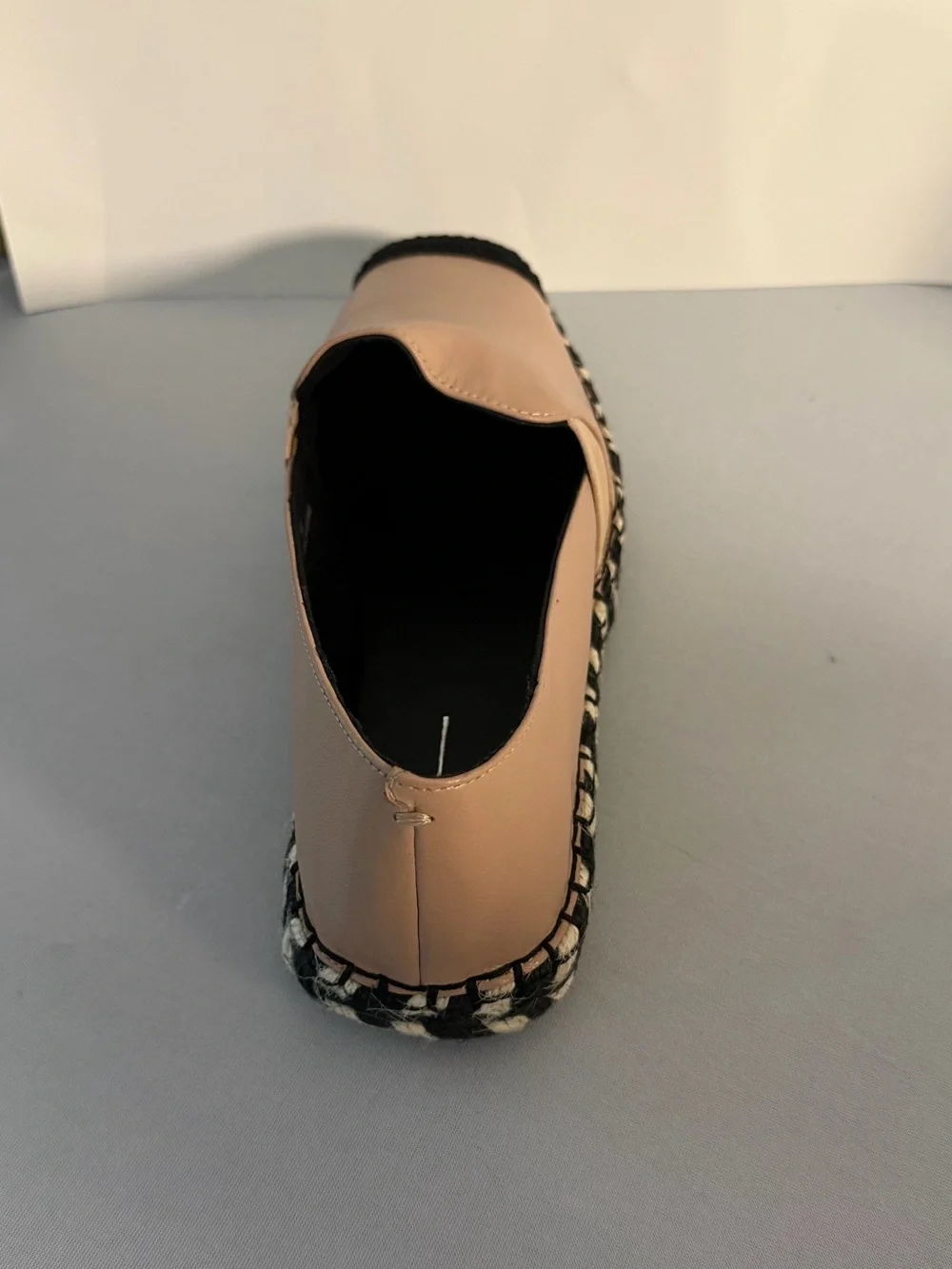 Paolo Taupe Espadrille Loafer with Black Crocheted Toe